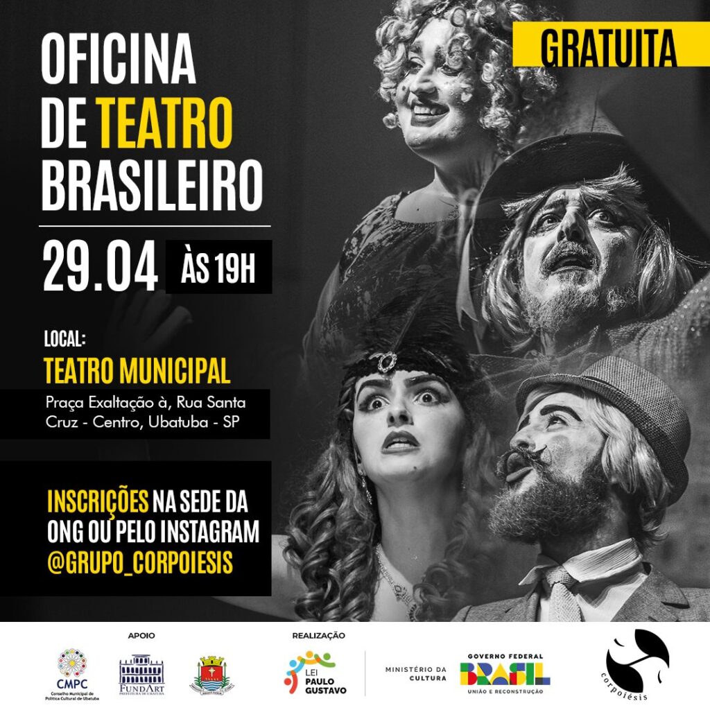 Grupo Corpoiésis convida para uma jornada enriquecedora no mundo do teatro todos os interessados na arte, em Ubatuba.